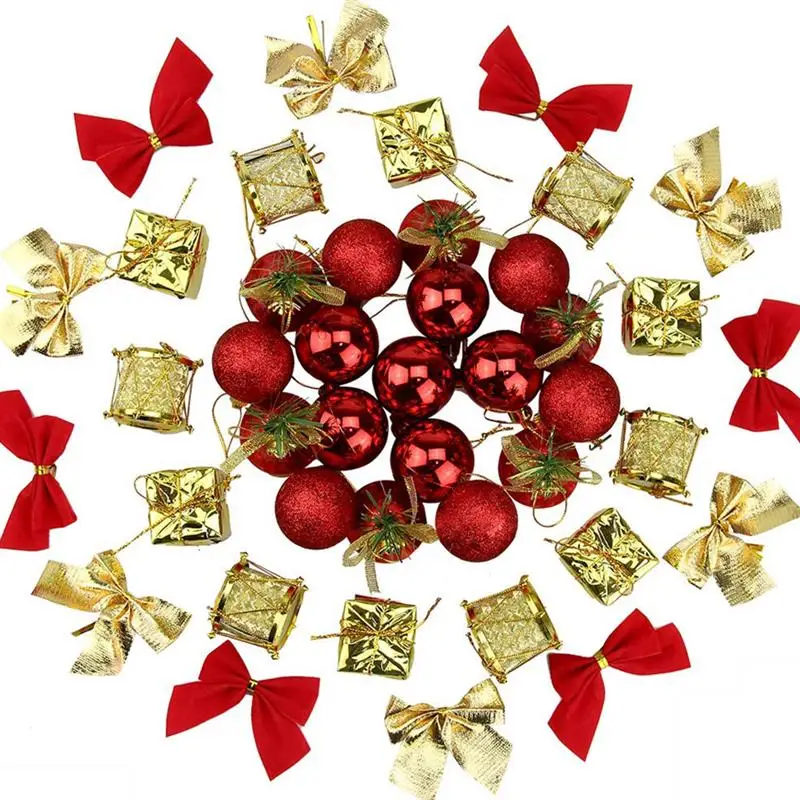 44 пакет Рождественская елка украшения набор Ассорти небьющиеся с