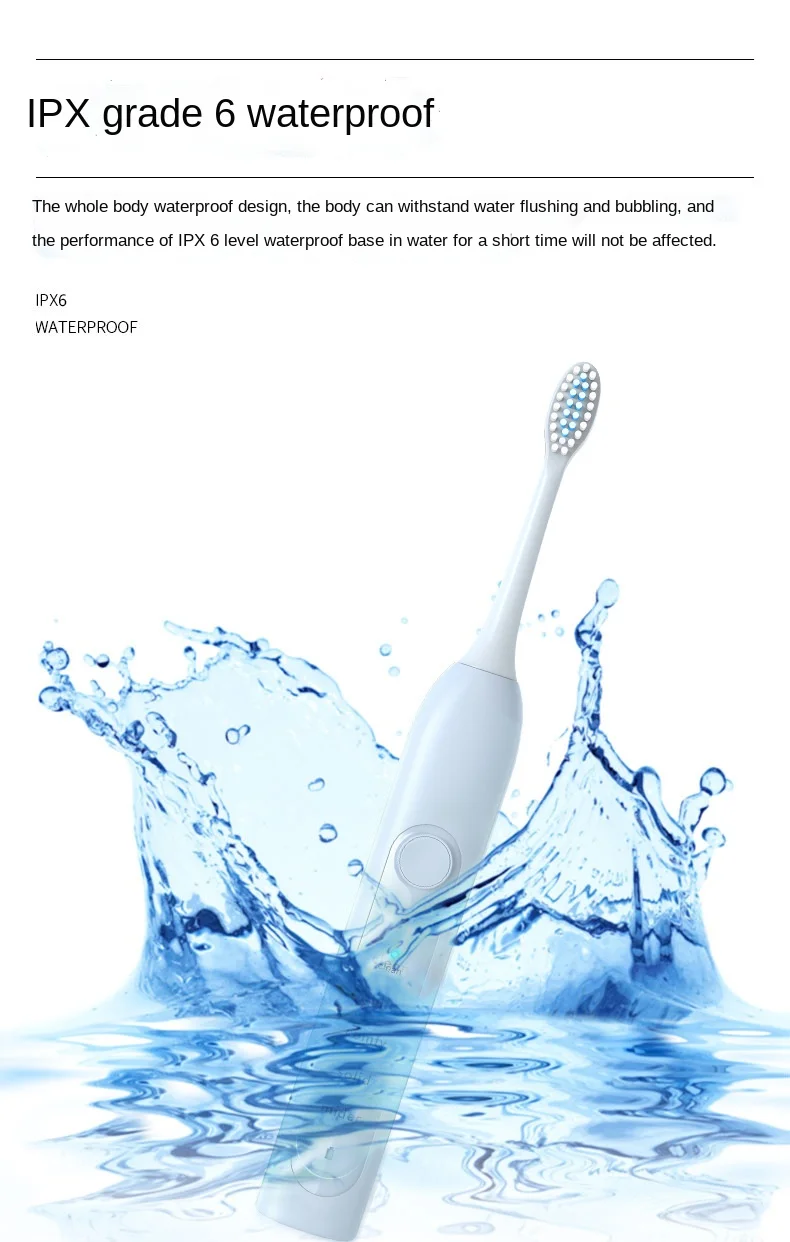 Беспроводная звуковая электрическая зубная щетка es для взрослых полностью