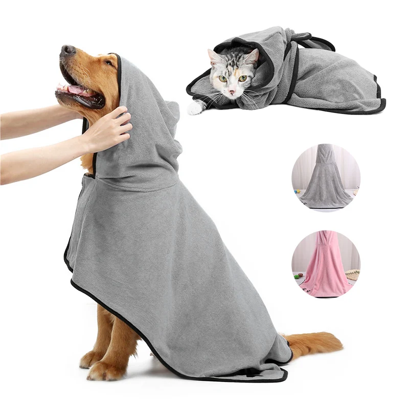 

Quick-drying Dog Bathrobe Super Absorbent Cat Bath Towel for Small Medium Large Dogs Blanket Winter Pet Towels Bathrobe for Dog