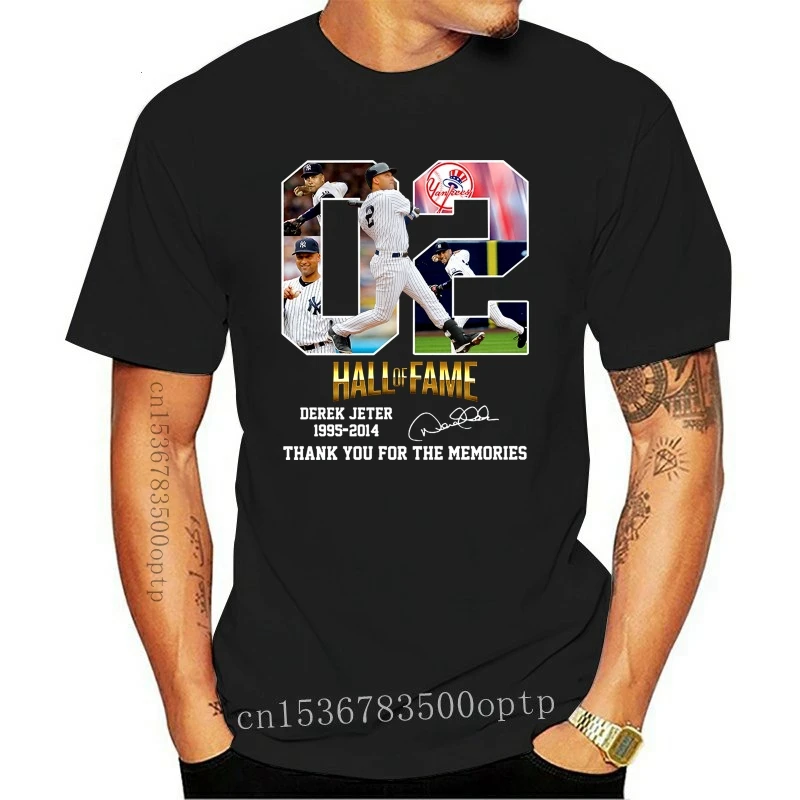 

New 02 Hall Of Fame Derek Jeter 1995 2014 Thank You For The Memories Signature Shirt
