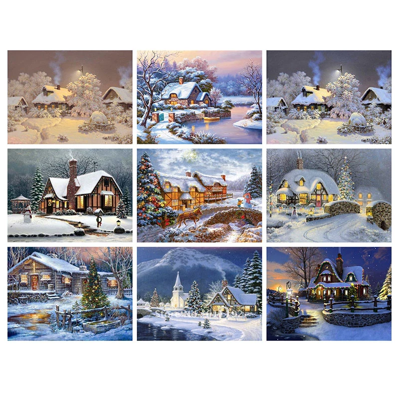 

ZOOYA Needlework 5D Diamond Painting Beautiful Snow Winter Landscape Diamond Embroidery All Drill Rhinestone Mosaic Picture R881