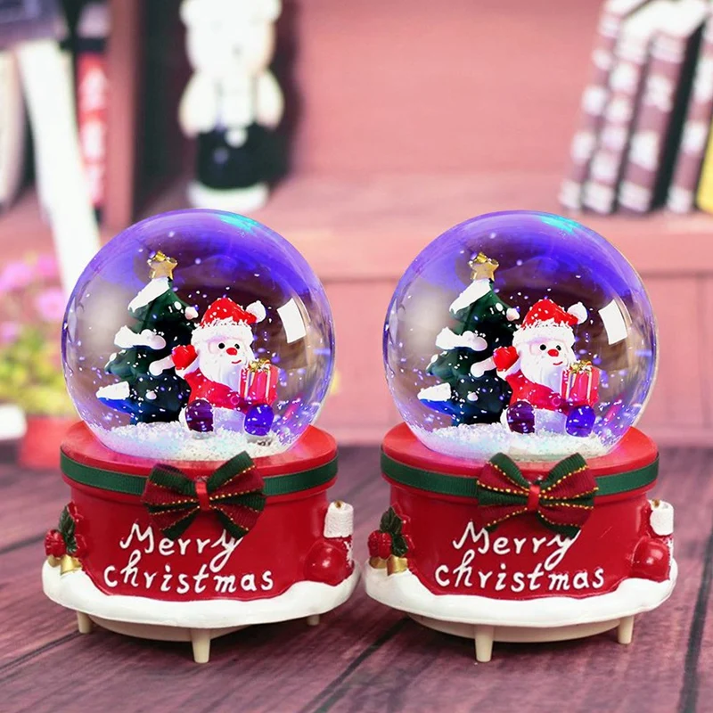 

Music Box with the Words "Merry Christmas" a Crystal Ball Gift for Friends and Girlfriends
