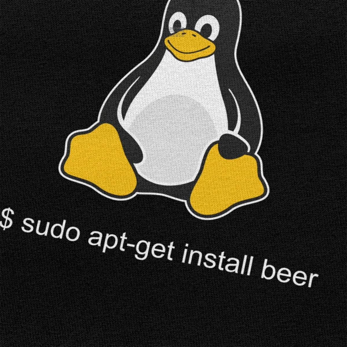 Забавная футболка Linux Sudo Get Me A Beer Мужская с коротким рукавом пингвином