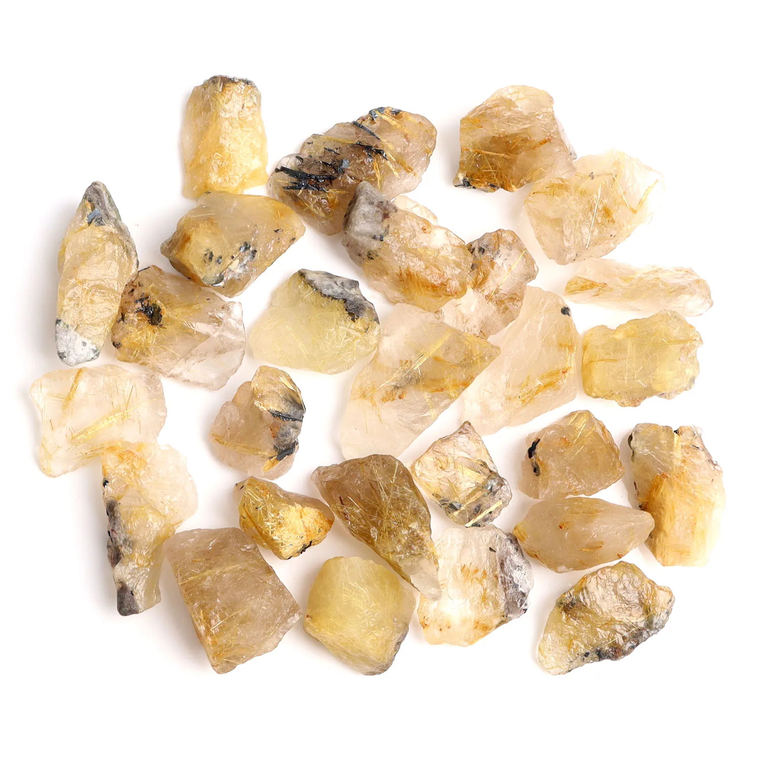 Натуральный рутилированный Кристалл 30 г золотой камень для волос минеральный