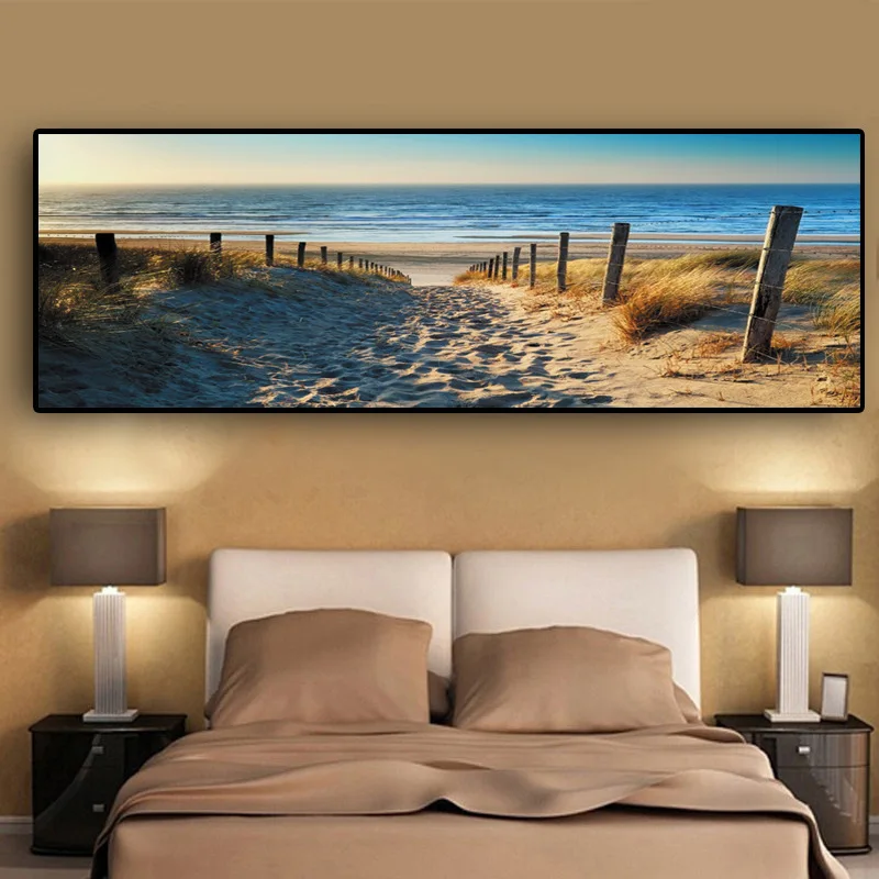 Современный дом один прикроватный морской пляж пейзаж картина холст росписи