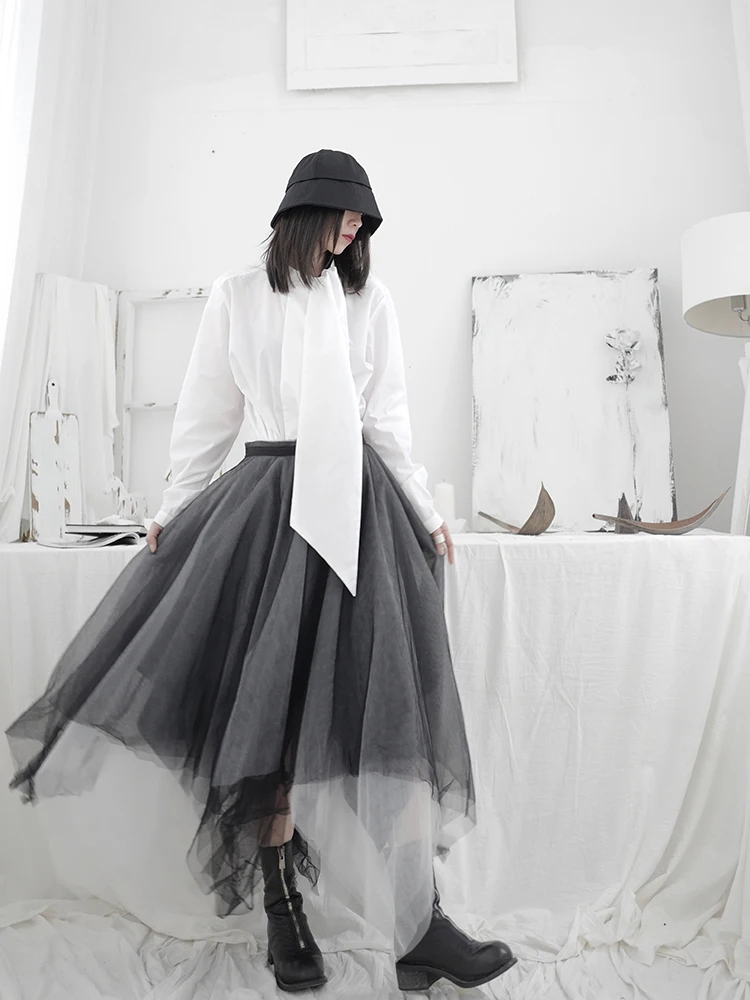 Женская рубашка с длинным рукавом и воротником Yamamoto | одежда