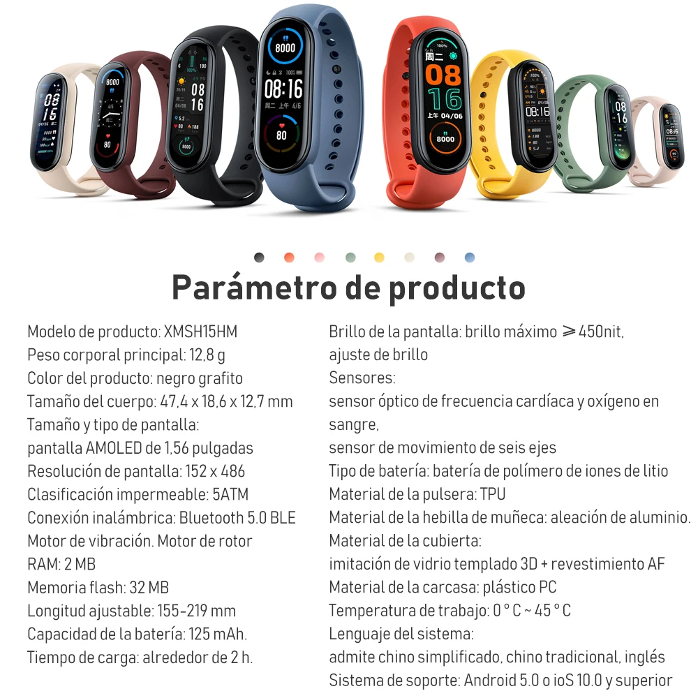 Умный Браслет Xiaomi Mi Band 6 смарт браслет 1 56 &quotAMOLED цветной экран Спортивный