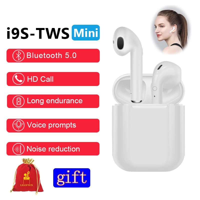 TWS наушники i9S с микрофоном и зарядным футляром Bluetooth 5 0|Наушники гарнитуры| |