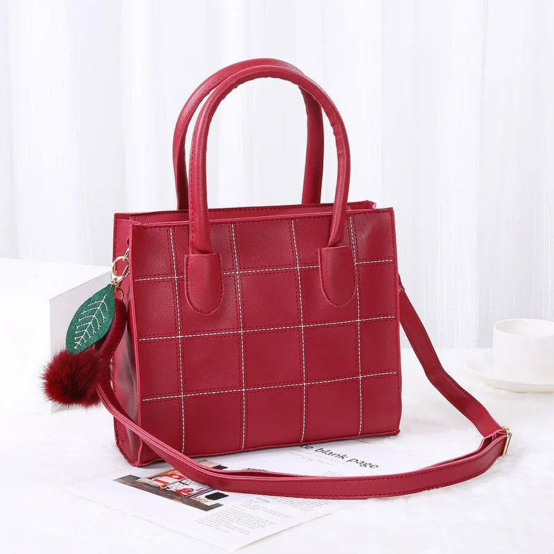 New Casual Plaid Totes Bag for woemen Large Capacity PU leather Handbag ladies Fashion trend Shoulder Messenger Crossbody Bag