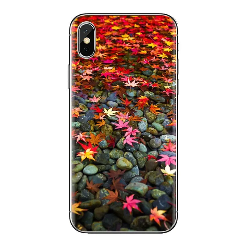 Autumn Rusty Leaves Park Alley Soft Covers For Samsung Galaxy S2 S3 S4 S5 MINI S6 S7 edge S8 S9 Plus Note 2 3 4 5 8 Coque Fundas |