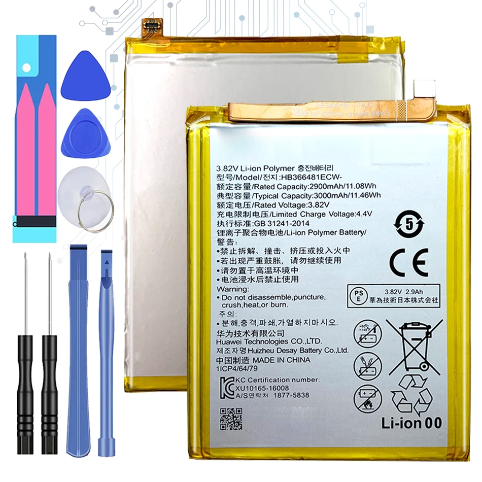 Аккумулятор для Huawei HB366481ECW, для Huawei P Smart 5,6 дюйма, FIG-LX1, рис. LX1, FIG-LA1, рис. LA1, FIG-LX2, рис. LX2FIG-LX3