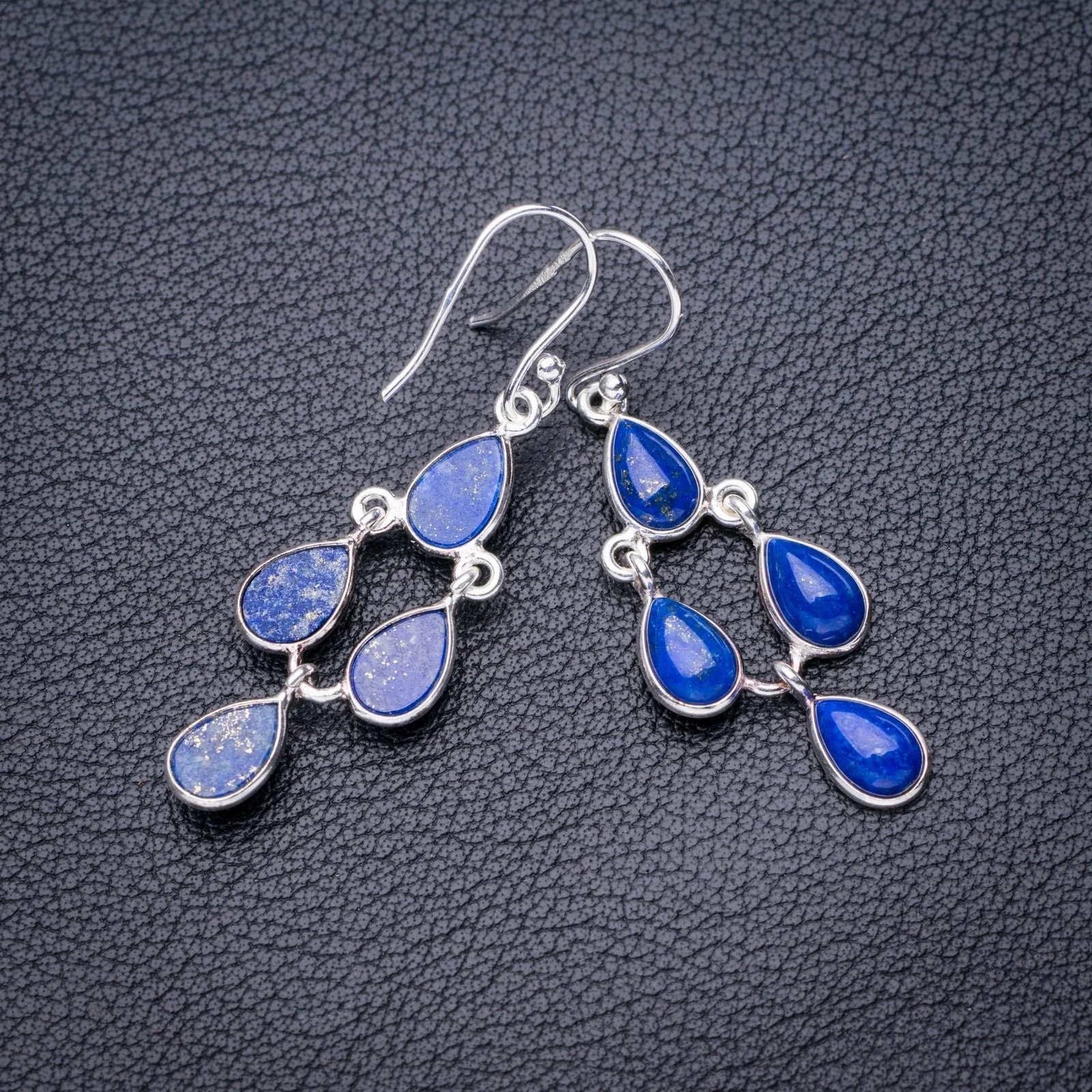 

Серьги ручной работы из серебра 1,75 пробы, StarGems Natural Lapiz Lazuli, E5352