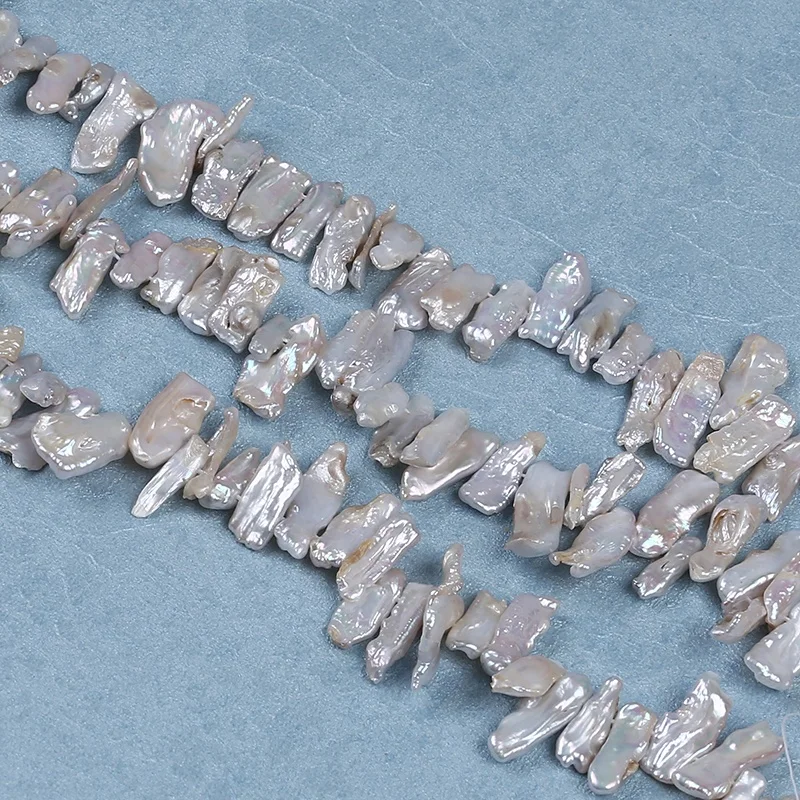 7*20 мм натуральный белый Бива неправильной формы оптовая продажа пресноводные