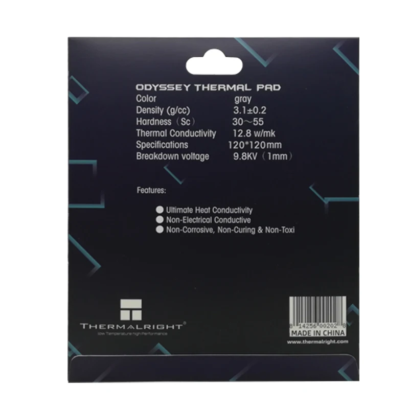 Thermalright термопрокладка 120X120 мм 12,8 Вт/mK 2,0 мм 1,5 мм 1,0 мм 0,5 мм Высокоэффективная теплопроводность оригинальная аутентичная