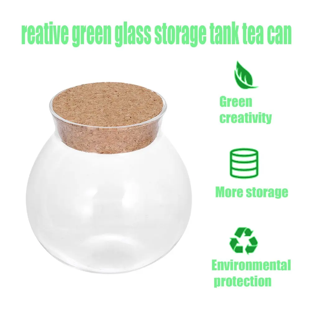 

newNew Arrival Cute Design Tea Coffee Sugar Glass Canisters Flower Plant Vase Pot Home Decoration Party Transparent Beauty