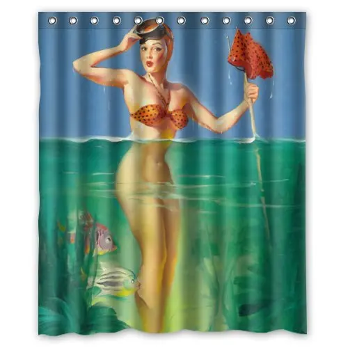 Винтажная Ретро Сексуальная булавка девушка рыбалка боди арт работа холст