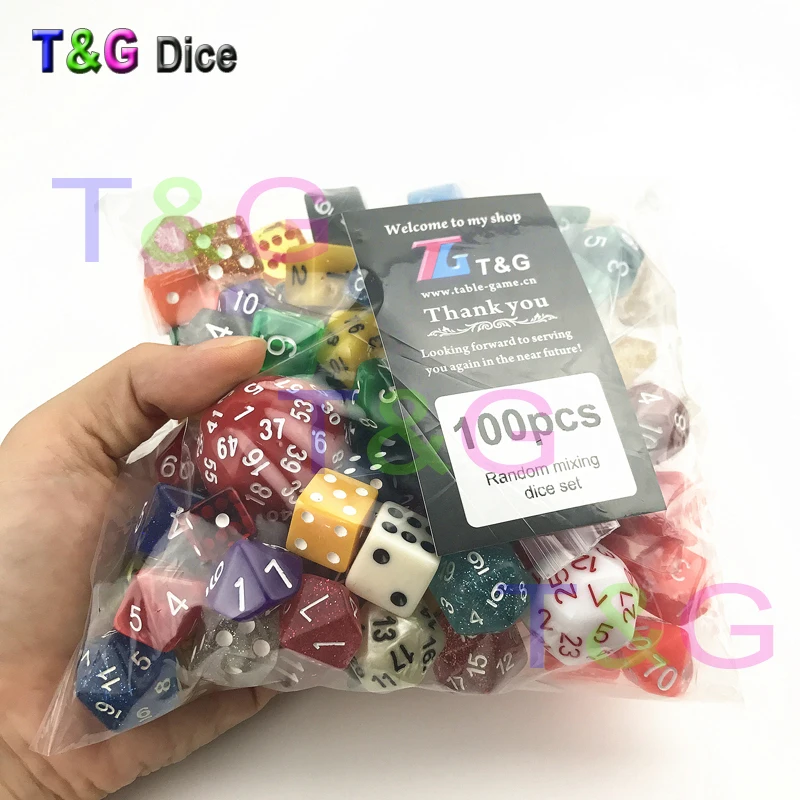 T &amp G случайный 100 шт./компл. высокое качество красочные казино кости набор