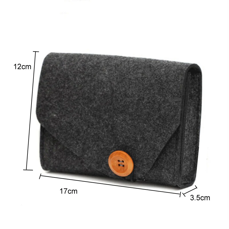 17*12cm Portable Storage Bag For Earphone Charger USB Hard Drive Case Protector Coin Bank Card Data Cable Felt Storage Pouch images - 6