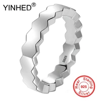 yinhed simple plain ring for women and men lovers couple rings real 925 sterling silver wedding band engagement ring zr685