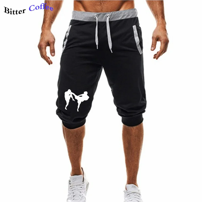 

Мужские шорты из 100% хлопка, повседневные модные шорты, спортивные штаны, шорты до колена, шорты для фитнеса, ММА, пинать, шорты для бега