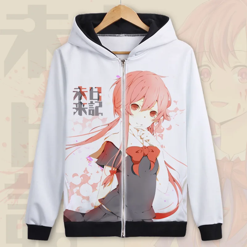 Толстовка с капюшоном для мужчин и женщин Mirai Nikki Amano Yukiteru модный костюм косплея