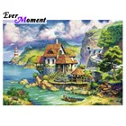 Алмазная живопись Ever Moment, пейзаж с Приморским домом, картина для Стразы 5D, украшение для дома, алмазная вышивка, 3F2095