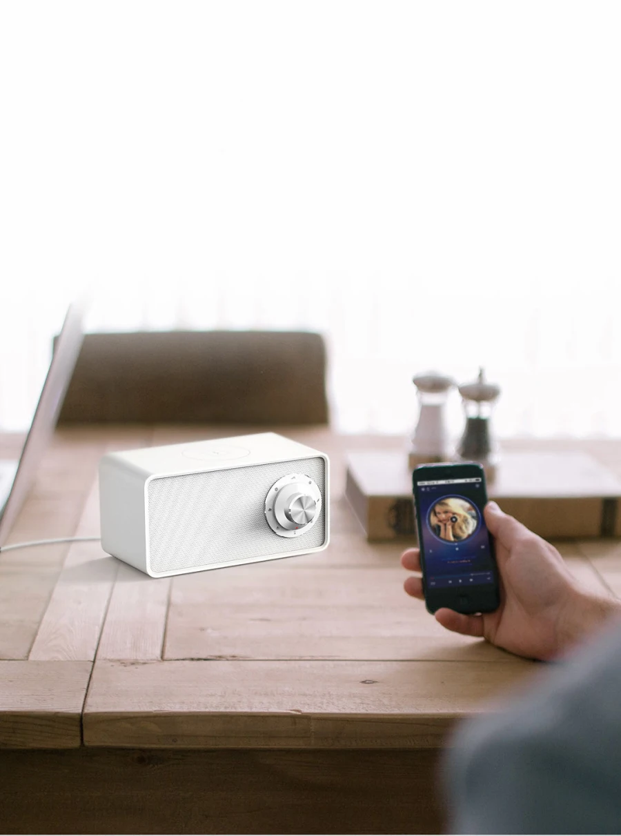 Xiaomi Mijia Qualitell Беспроводное зарядное устройство белый шум динамик Bluetooth BLT5.0 EPP протокол 10 Вт Быстрая зарядка помогает сна