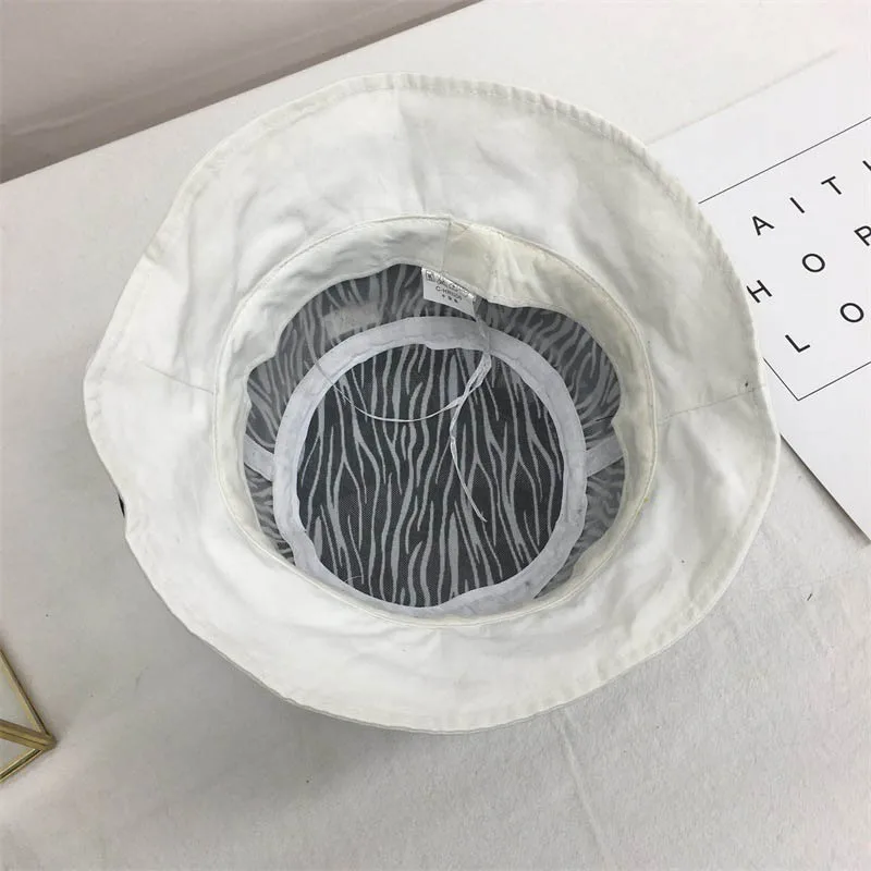 2021 Hat Summer New Women Cotton Bucket Hats Fashion Patchwork Breathable Simplicity Shading Sun Protection Basin Cap QDKPOTC