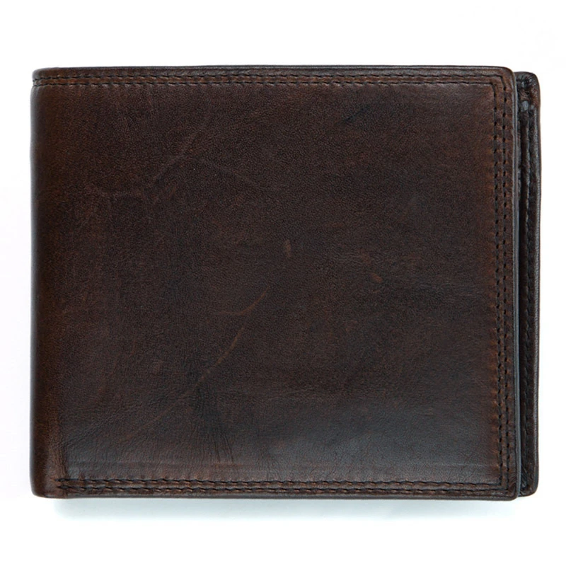 Мужской кошелек большой вместимости кожаный мужской бумажник в стиле ретро с