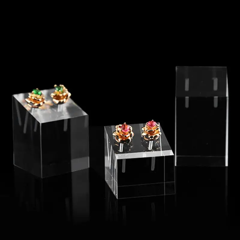 Прозрачный акриловый квадратный держатель для сережек подставка ювелирных