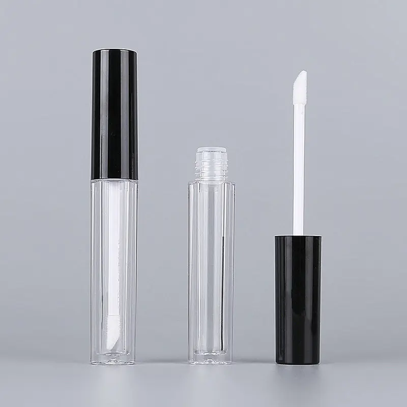 

20pcs/Lot 3ML Empty Transparent PE Lip Gloss Tubes Plastic Lip Balm Tube Lipstick Mini Sample Cosmetic Container With Black Cap