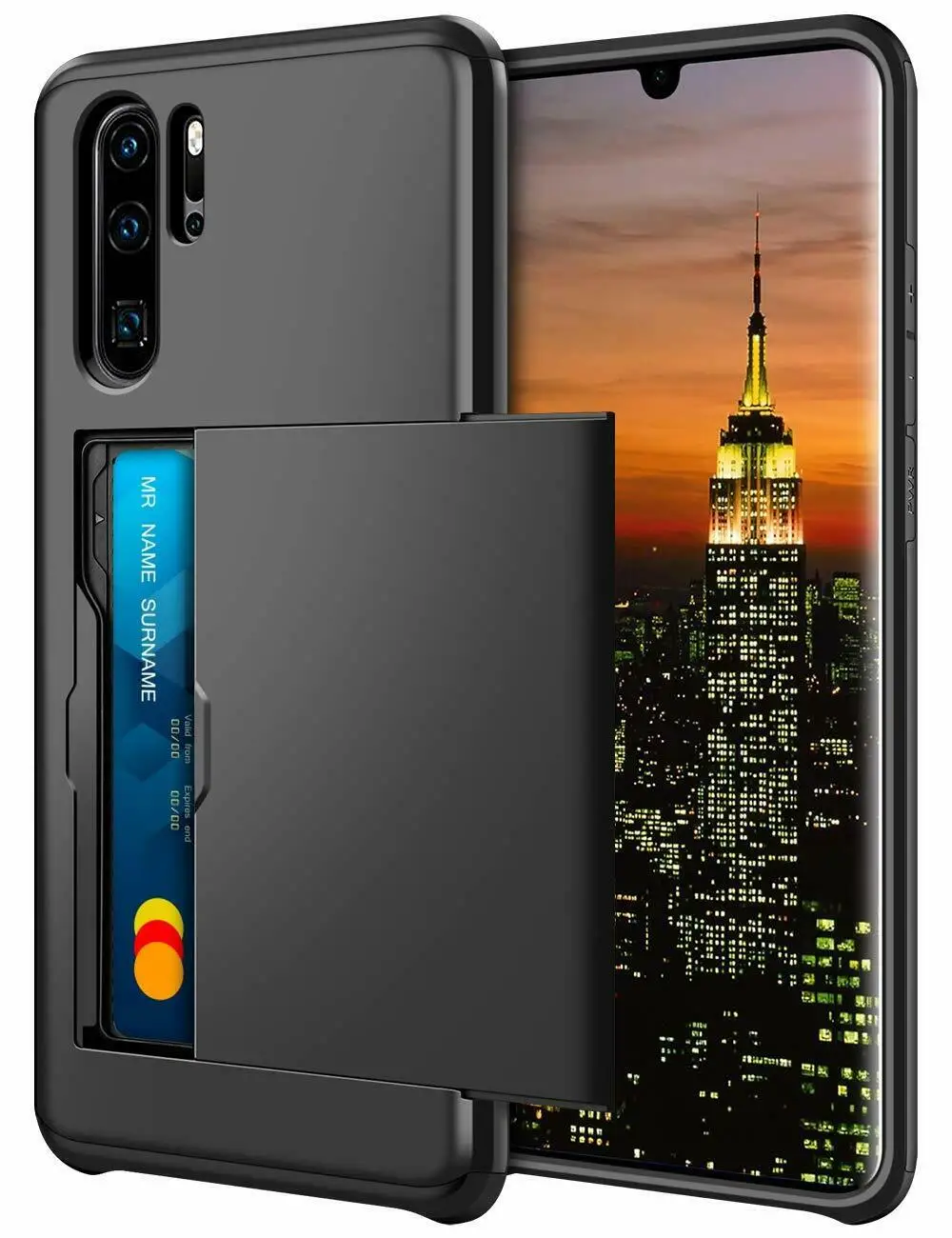 for huawei p30 pro case hard armor phone case for huawei p30 pro p30pro wallet credit card holder slide protect cover for p30 free global shipping