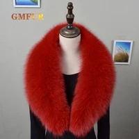 women large size neck warmer fur scarf luxury shawls 100 natural real fox fur collar for women men coat jacket fur scarves