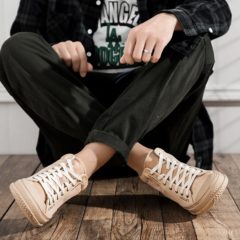 

Shoes High Top Korean Canvas Shoes High Top Men Sneakers For Casual Shoe Hightop With A Mens Man Men's Espadrilles Male