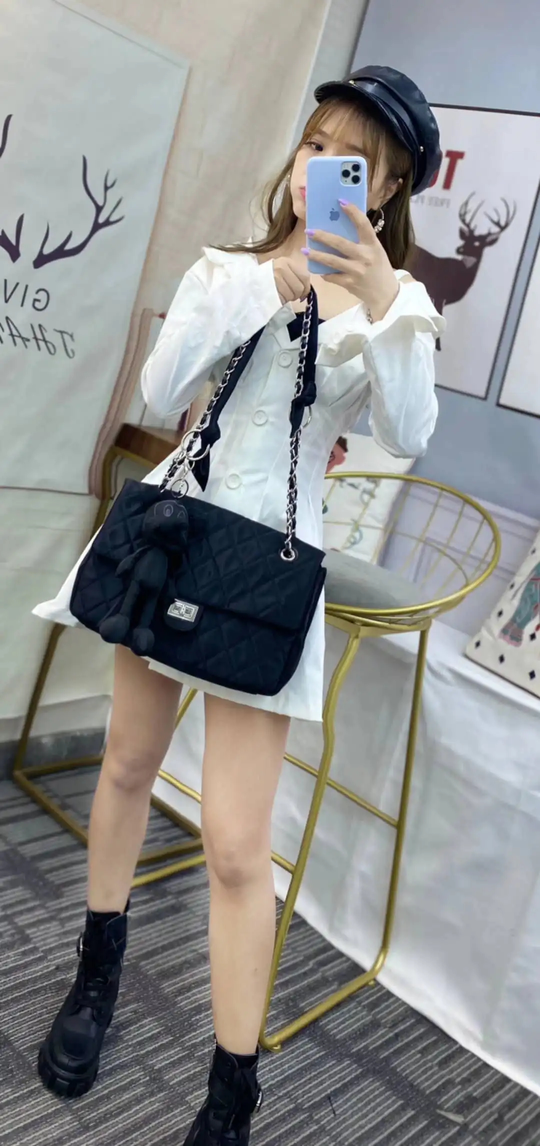 

nylon women shoulder bags diamond lattice fashin chain flap bags hasp metal ladies bags waterproof materials all match bags