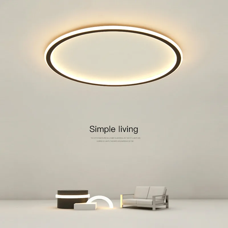 Modern Led Chandelier Lights Simple Lighting For Living Bedroom Study Room White Black Indoor Lamps Fixtures Dimmable AC90-260V
