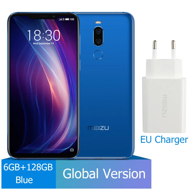 6GB 128GB Blue Meizu X8, 4 Гб ОЗУ, 64 ГБ, 6 ГБ, 128 Гб ПЗУ, глобальная версия, мобильный телефон, четыре ядра, полный экран, смартфон, двойная камера заднего вида - Цвет: 6GB 128GB Blue