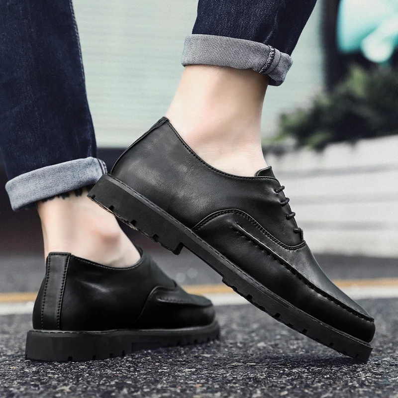 

Genuine Leather Casual Shoes lace up Fashion Men Shoes Breathable Comfortable Men Real Leather Shoes Lace-up Moccasins shoes j3