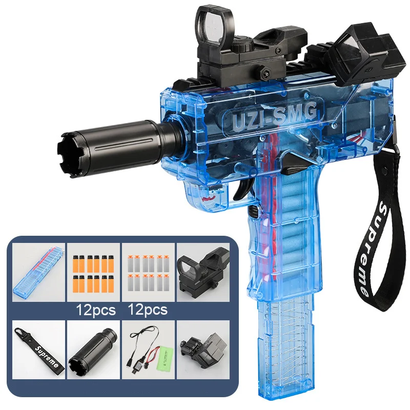UZI Assault Rifle Toy Guns Soft Hole Darts Bullet Gun Kids Gifts Weapon Electric Burst Shoot Outdoor Shooting Games Toys for Boy | Игрушки и