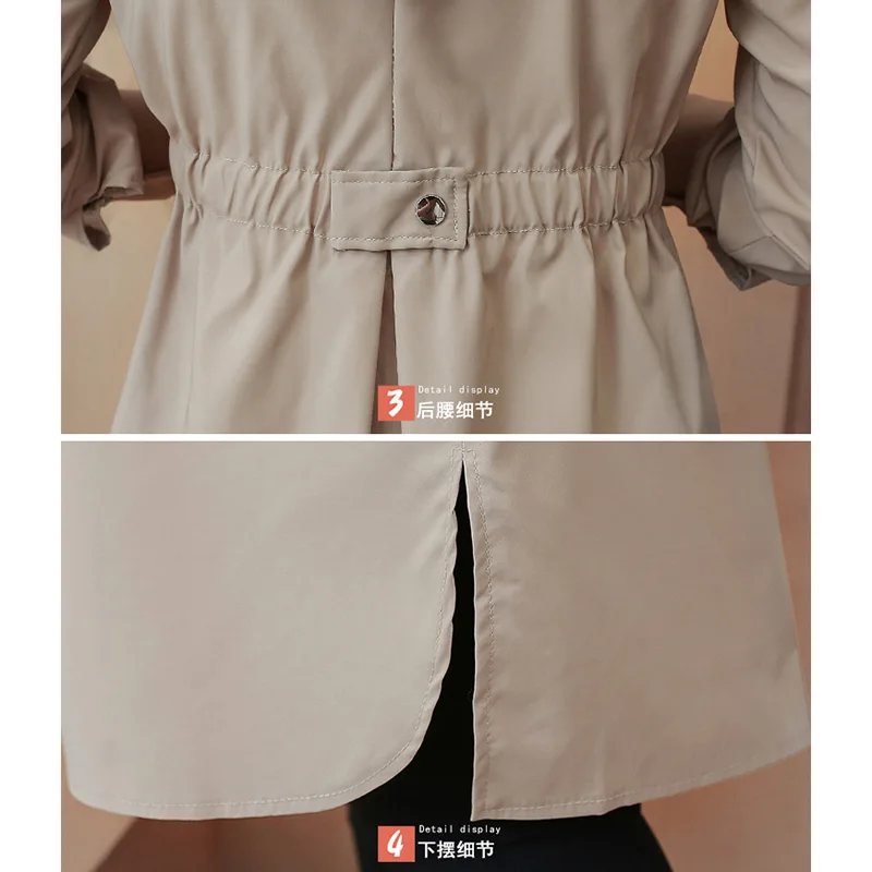 

Autumn Woman Hooded Trench Coat Fashion Solid Zipper Waterproof Outerwear Loose Female Long Sleeve Windbreaker Plus Size 3XL