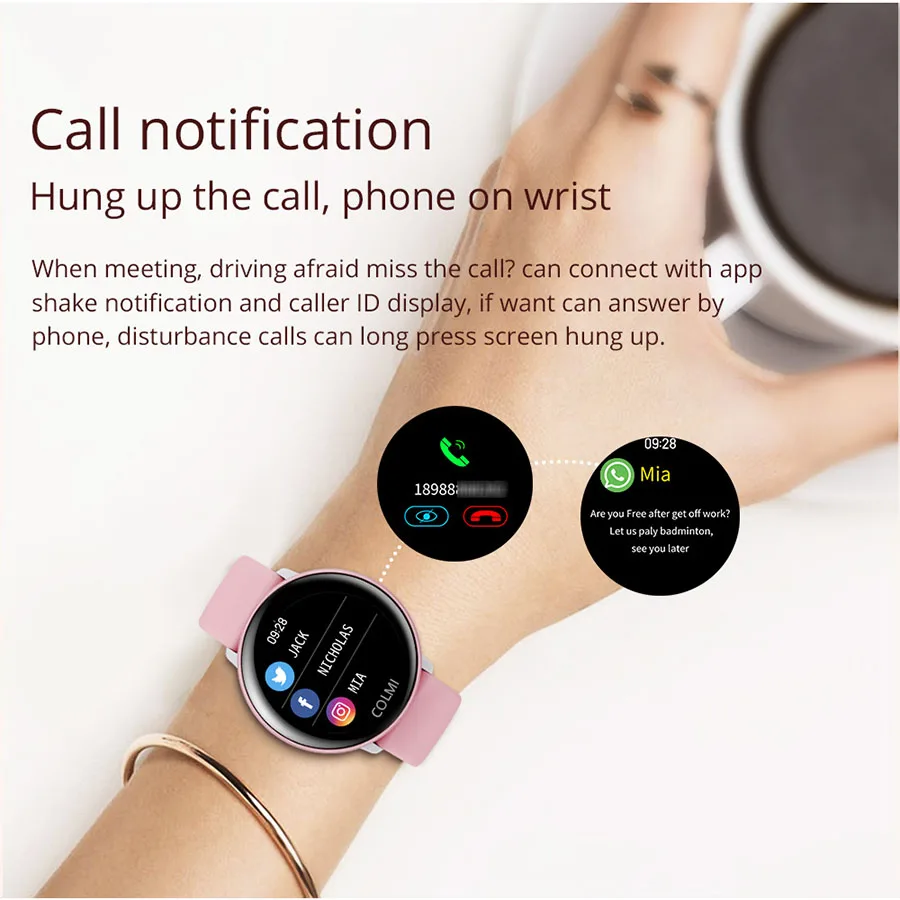 COLMI SKY2 Smart Watch IP68 Waterproof Fitness Activity Tracker Heart Rate Monitor Bluetooth Brim Sport Men Women Smart Clock