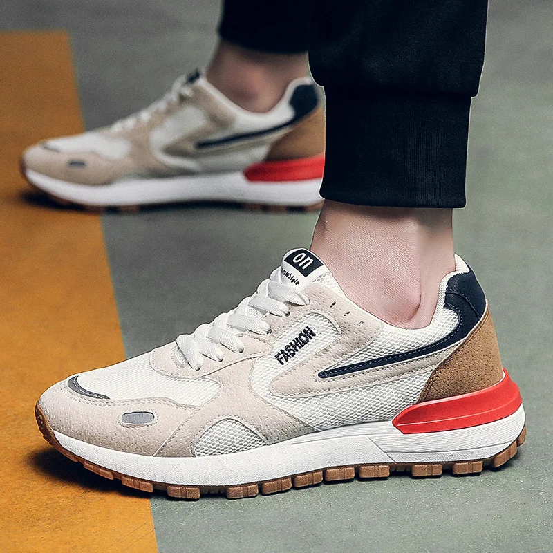 

2021 Sports Shoes Low-cut Men's Shoes Breathable Sports Casual Shoes Leather Lace-up Wear-resistant Non-slip Shoes