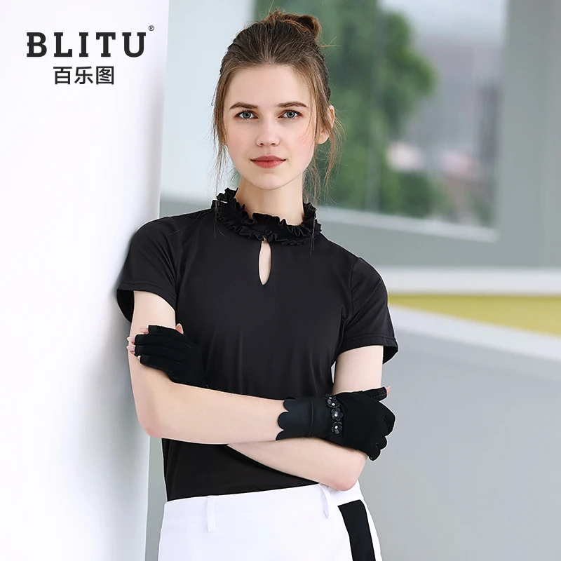 BLITU Golf Женская рубашка Летняя женская спортивная одежда сухая футболка с