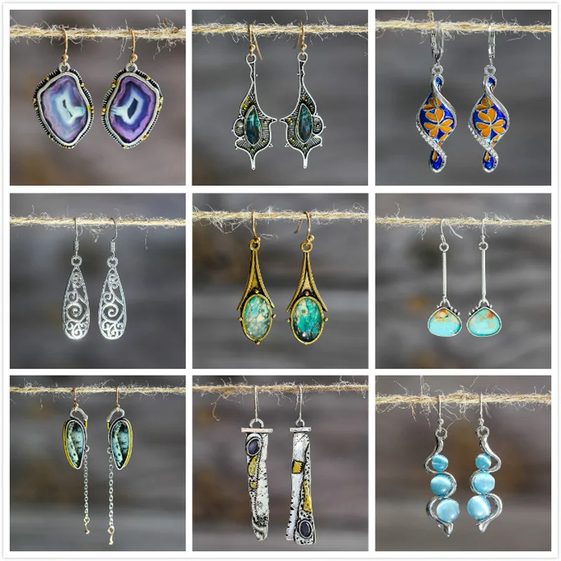 Новинка 2021 богемные серьги для женщин геометрический сплав Классический ретро