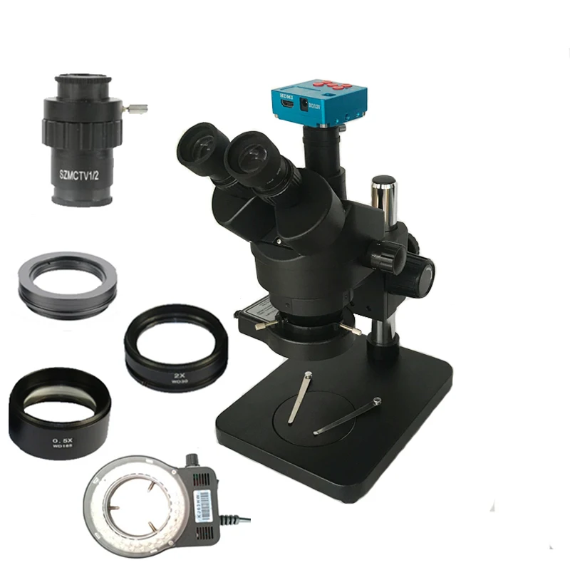 3 5x 90X Simual фокусный Тринокулярный зум стерео микроскоп 30 Мп промышленная HDMI USB