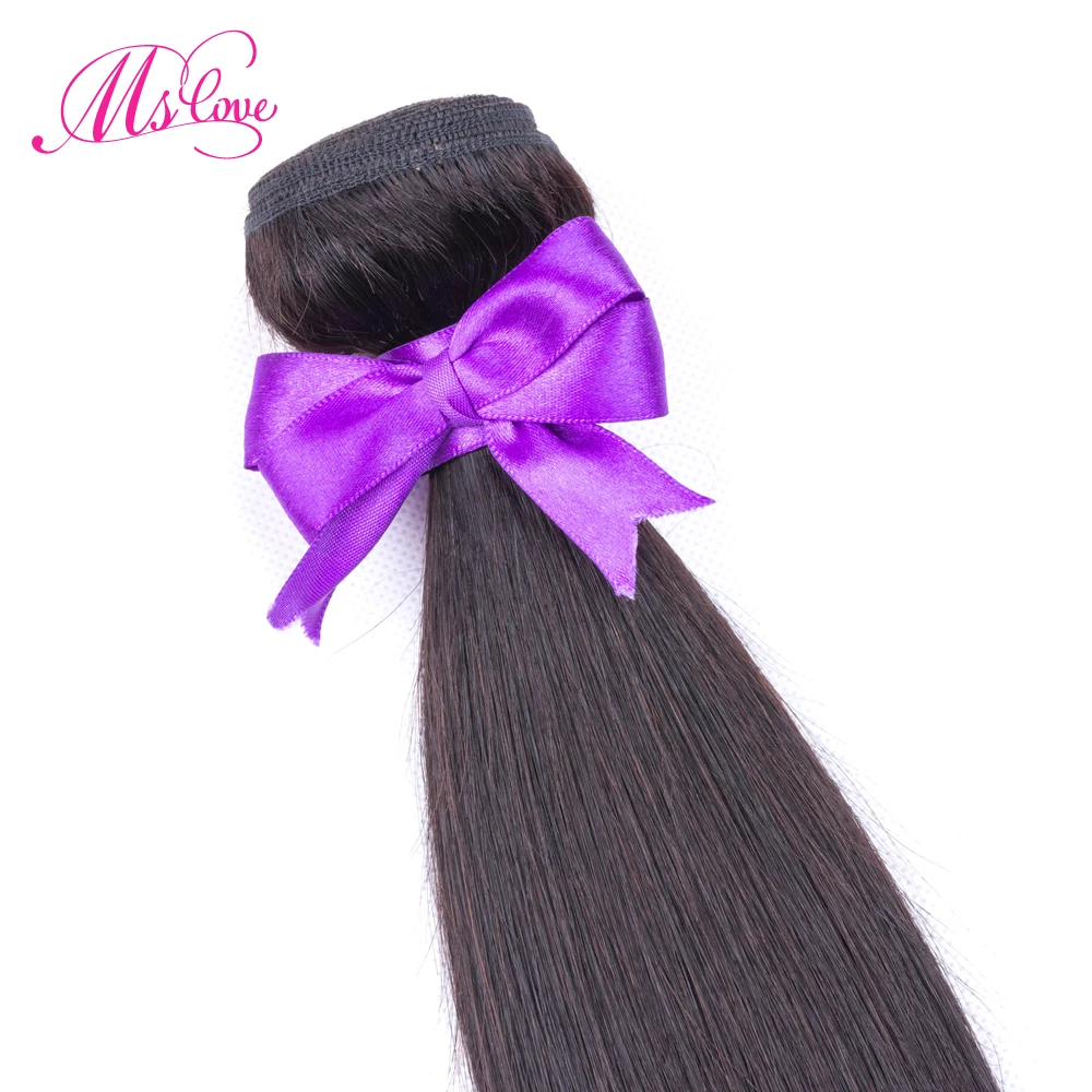 Human Hair Bundles With Closure Straight Hair 3 Bundles With Closure Brazilian Hair Weave Bundles 24 26 28 Inch Hair Ms Love