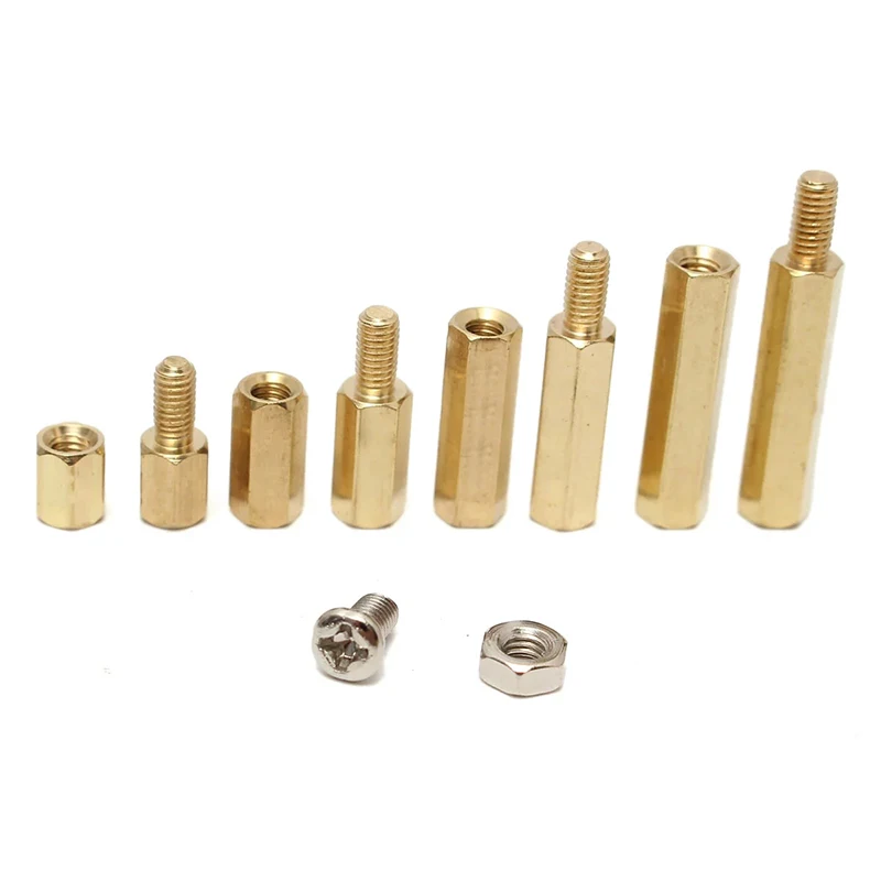 

M3 Male and Female Brass Hex Column Standoff Spacer Bracket M3 Screw Nut PCB Board 120pcs