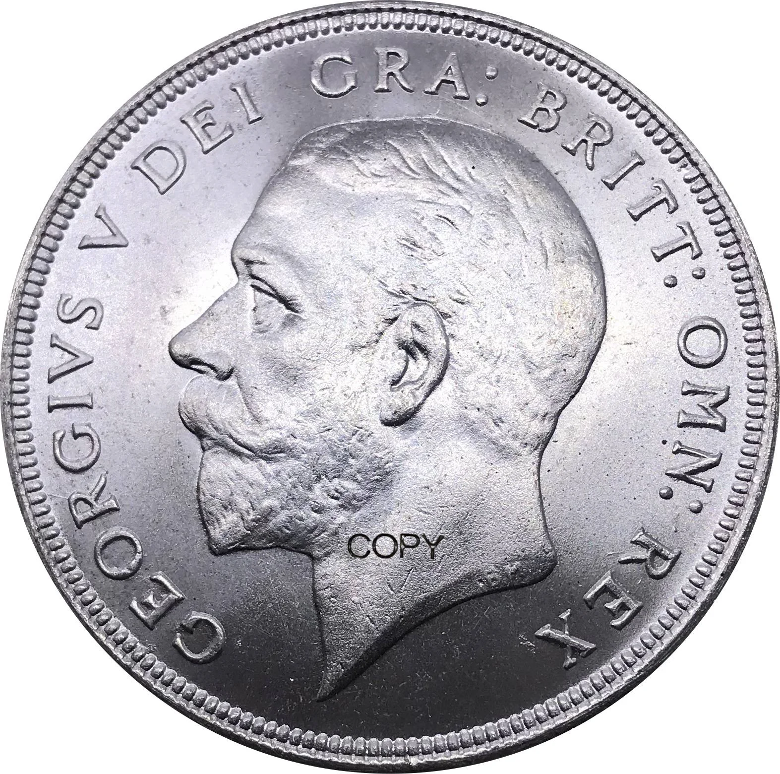 

UK 1927 Coin Great Britain 1 Crown George V Wreath Crown Cupronickel Plated Silver Metal China Casting Commemorative Copy Coins