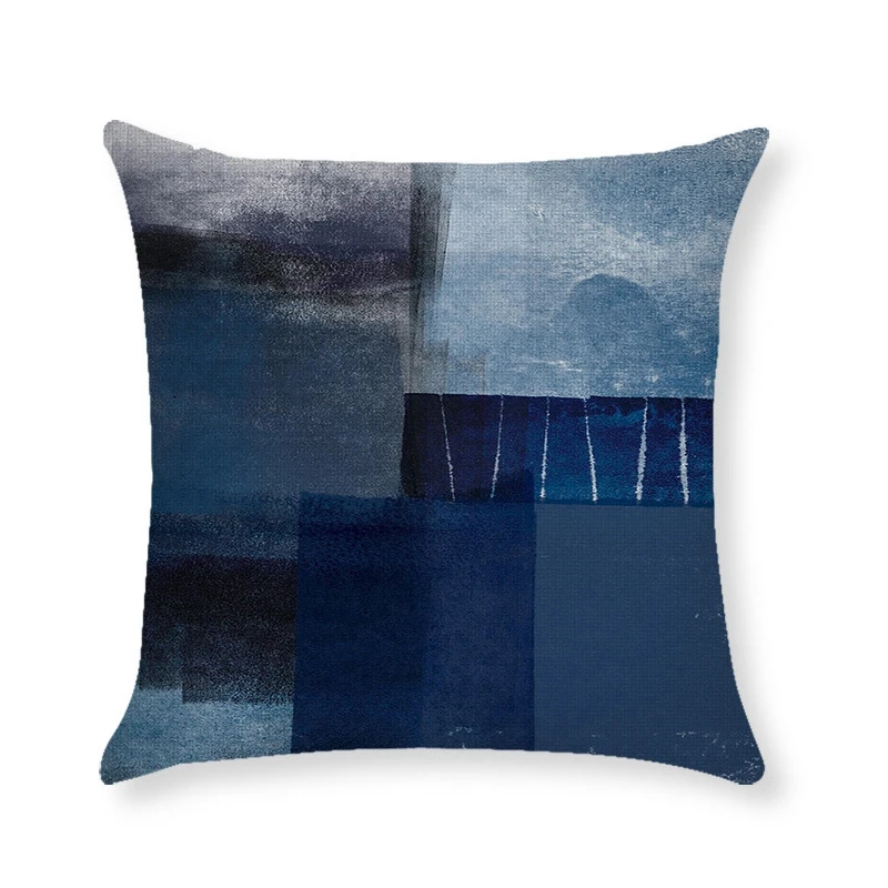

4PC Geometric Abstract Oil Painting Pillow Case Art Painting Cushion Cover Fashion Square Sofa Cushion Cover 45X45cm