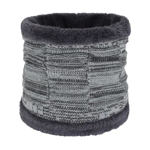 gray scarf AETRUE брендовая зимняя Шапки для Для мужчин Для женщин зимняя шапочки Для мужчин шарф вязанные шапки кепки мужская маска капор Теплый Шеи Шапка-бини - Цвет: gray scarf